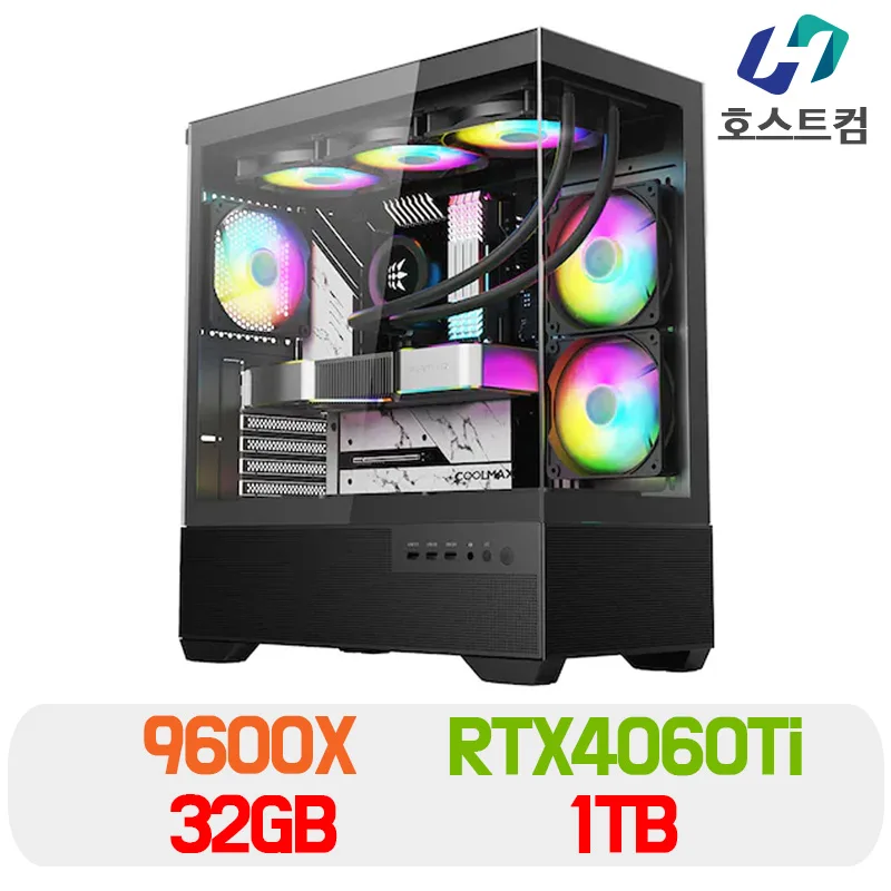 Ryzen 5 9600X RTX4060Ti + DDR5 32GB + NVMe 1TB Computer body AMD Gaming assembly PC Desktop Hostcom