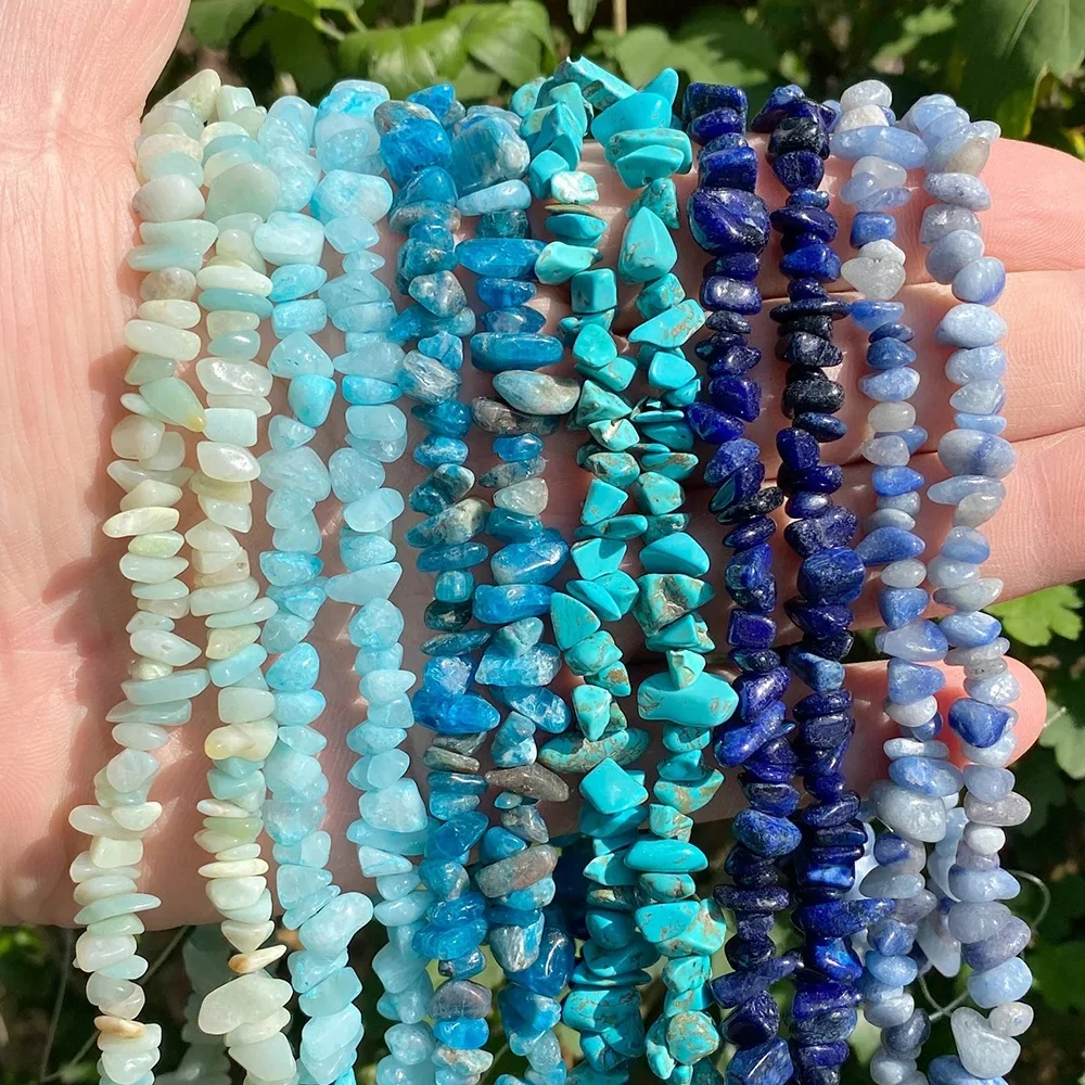 AliExpress 5-8MM Natural Irregular Stone Gravel Beads Blue Sodalite Lapis Lazuli Turquoise Apatite Spacer Chips Bead For Jewelry Making DIY