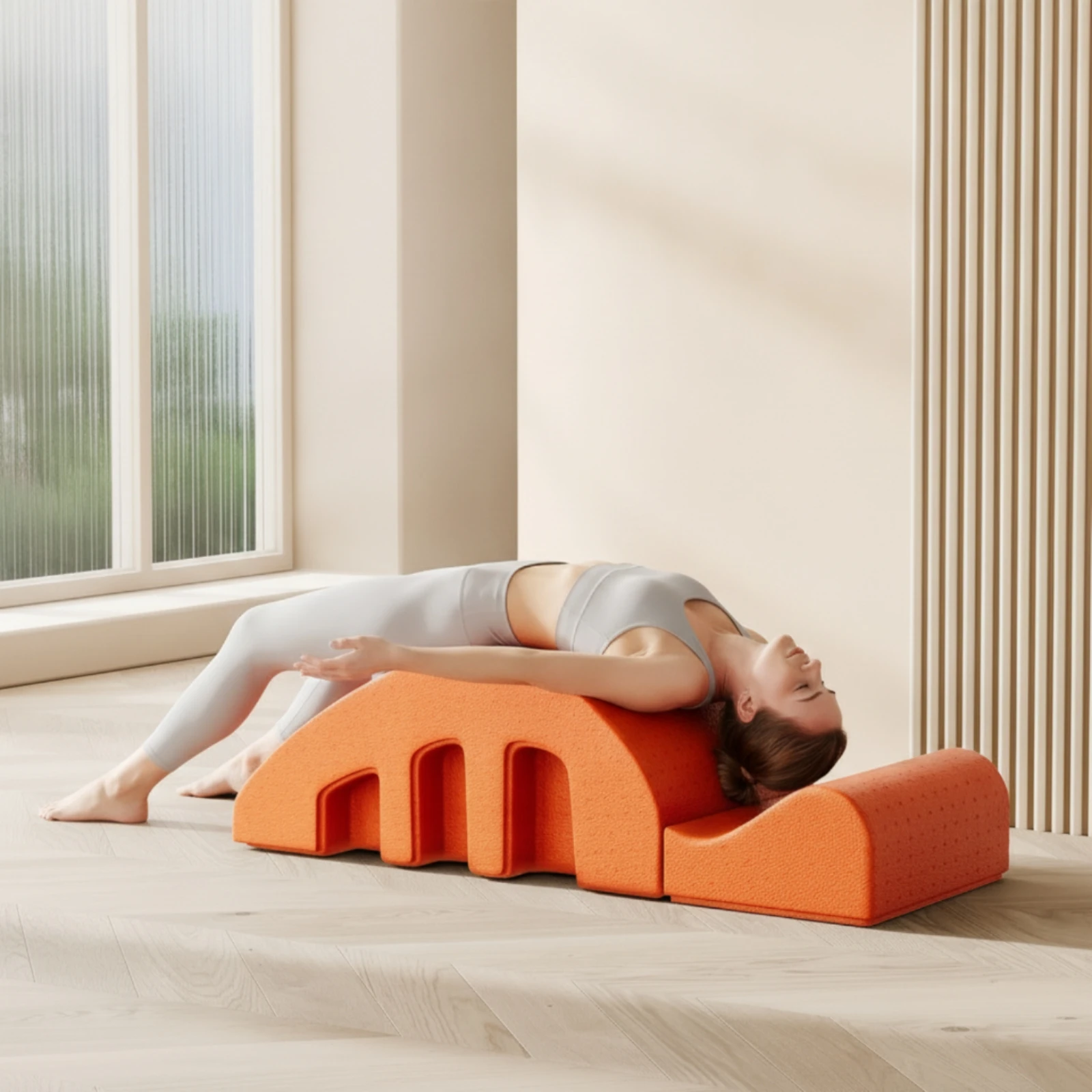 Back Stretcher Spine Deck Lumbar Traction Device Ergonomic Arch Firm Density Multi Level Pain Relief Posture Corrector for Home