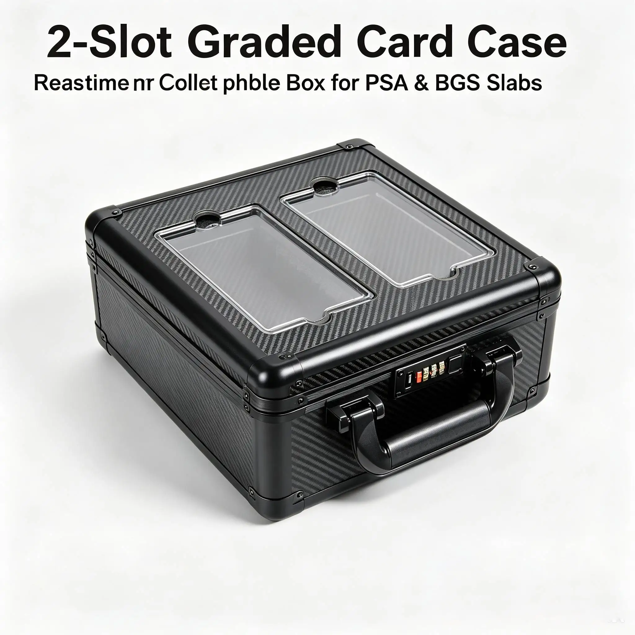 2 Row Double Layer Graded Card Storage Box Holder with Transparent Lid for PSA Trading Card Protective Case Sports Collection