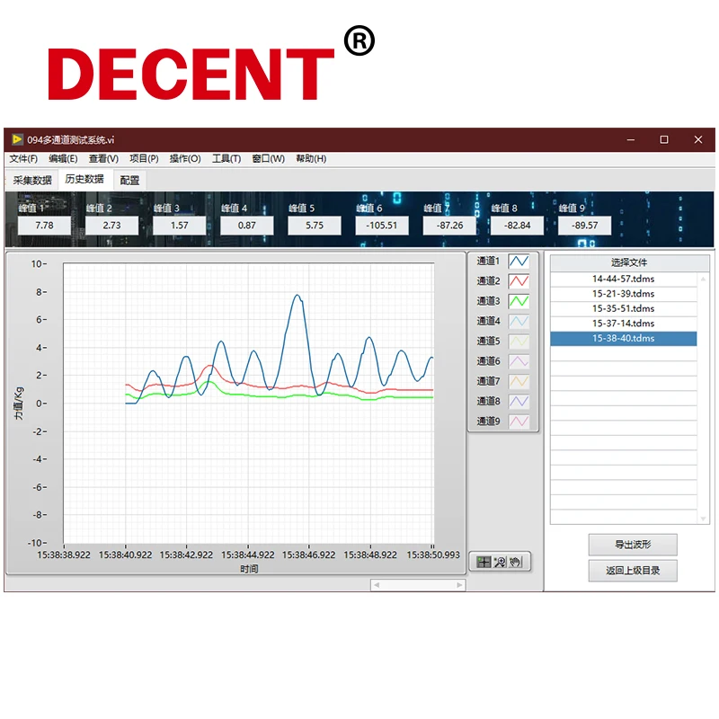 

DAQ General Software for Upper Computer Measuring Displaying and Saving Real-time Curve Data of Torque Force Weight