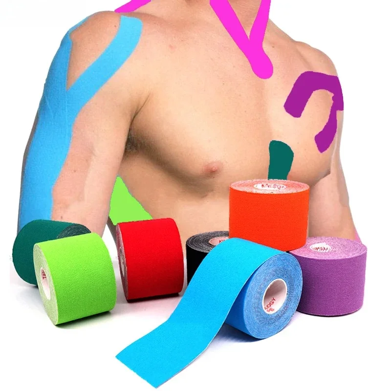 Bande autocollante de kinésiologie imperméable pour sport, Bandage athlétique, protection de récupération musculaire, cerclage, soulagement de la douleur, Tennis, gymnastique