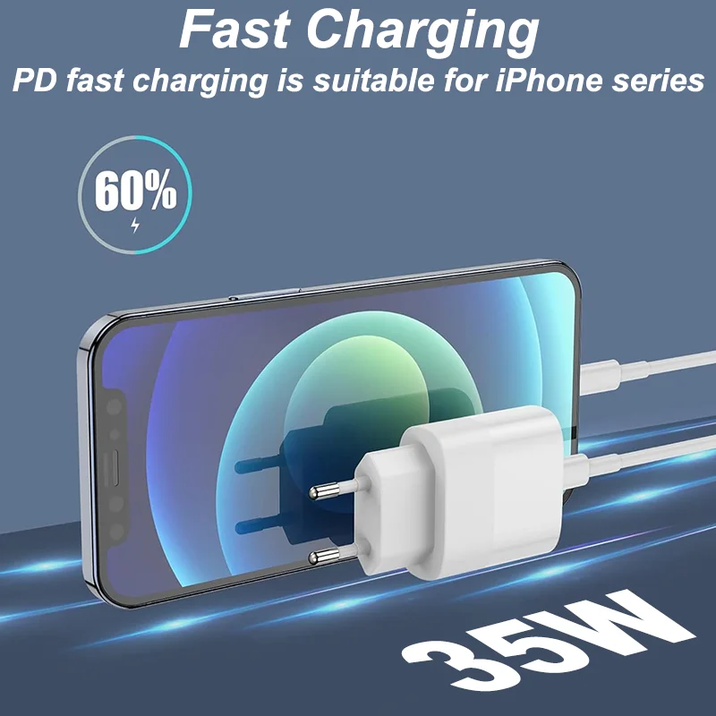 PD 35W USB C充電器 急速充電器 タイプCケーブル 携帯電話充電器 壁掛けアダプター iPhone 15 16 Pro Max Xiaomi Samsung Huawei対応