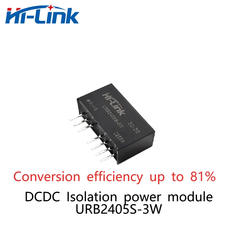 Hi-Link 24V to 3.3V 5V 12V 15V 24V 3W DC DC power module URB2405S-3WR3 isolation short circuit protection