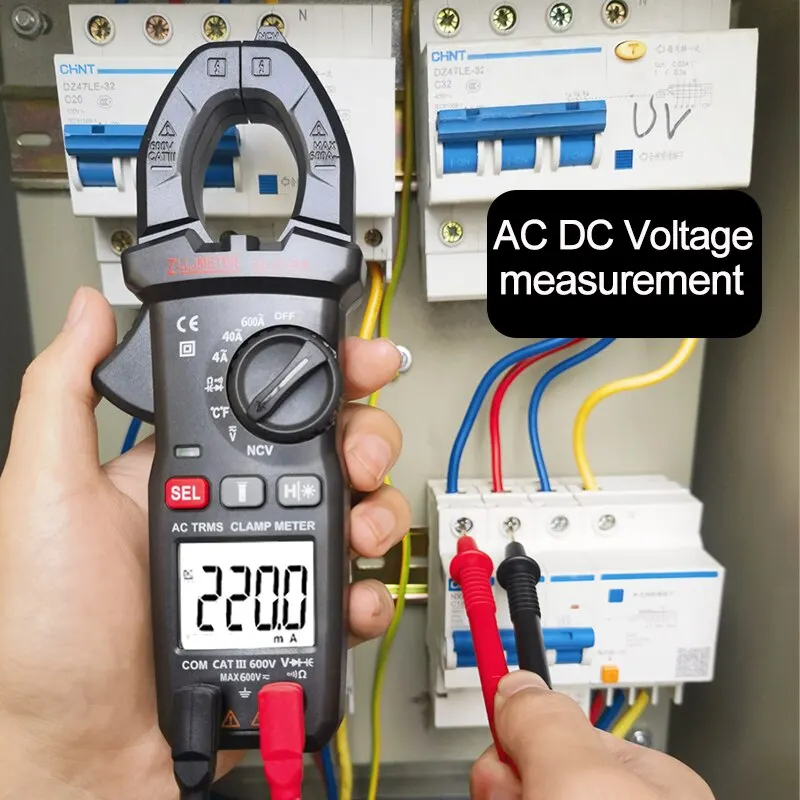 Pinza amperometrica digitale pinza amperometrica digitale professionale 4000 conteggi multimetro di corrente di tensione Tester Ohm di capacità NCV