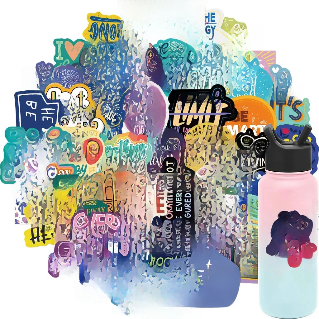 AliExpress NONE 50PCS Motivational and Personalized English Phrase Graffiti Stickers for Bicycle Hand Account Pencil Case Decals