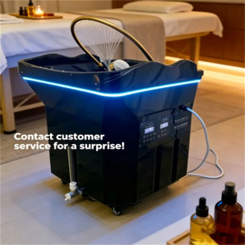 Lettino Portatile per Head Spa Giapponese con Circolazione d'Acqua, Massaggio Thailandese e Attrezzatura a Vapore per Salone di Bellezza