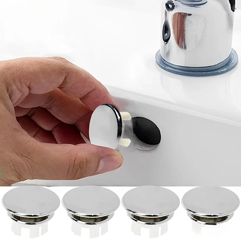 4Pcs Plastikowa pokrywa przelewowa otworu zlewu do kuchni Łazienka Umywalka Wykończenie Wanna Korek spustowy Zlew Umywalka Okrągły pierścień przelewowy Wtyczka — zdjęcie 2