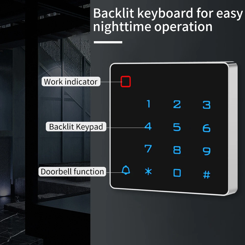 Standalone WIFI Tuya Smart Life App Backlit Door Access Control Keypad EM Access Controller RFID Card Wiegand Reader 2000Users