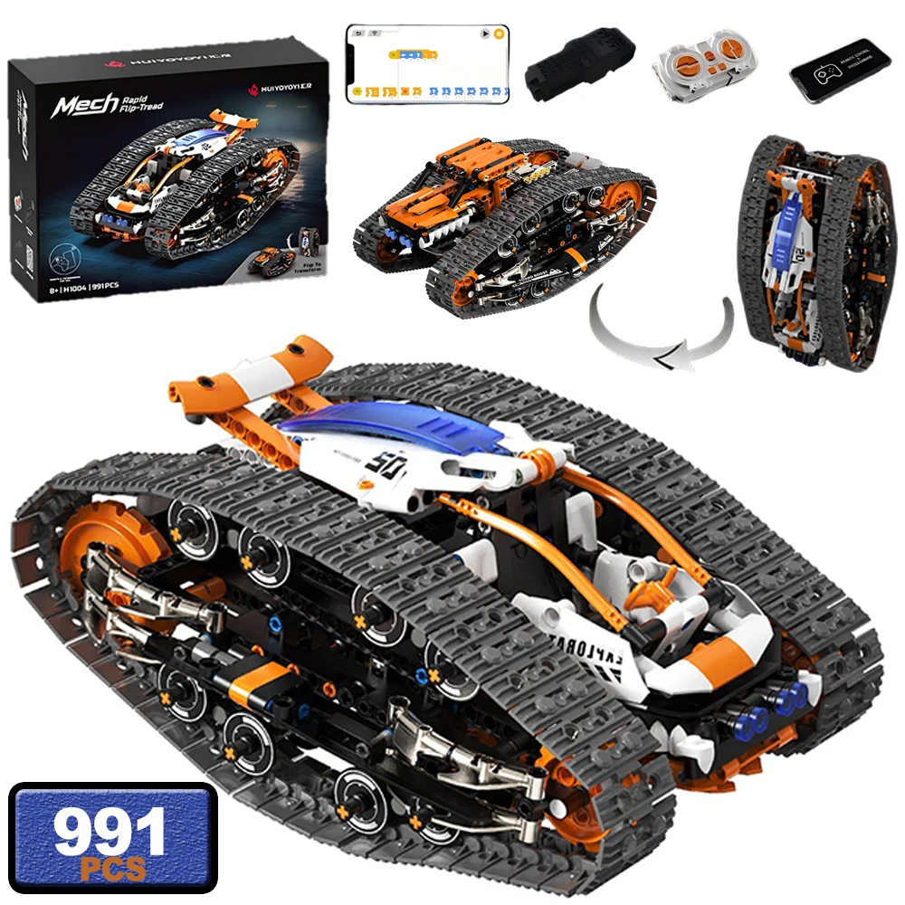 

991PCS City Technical Double-Sided Vehicle Building Blocks MOC RC APP Programmable Off-Road Car Bricks Educational Toy Kids Gift