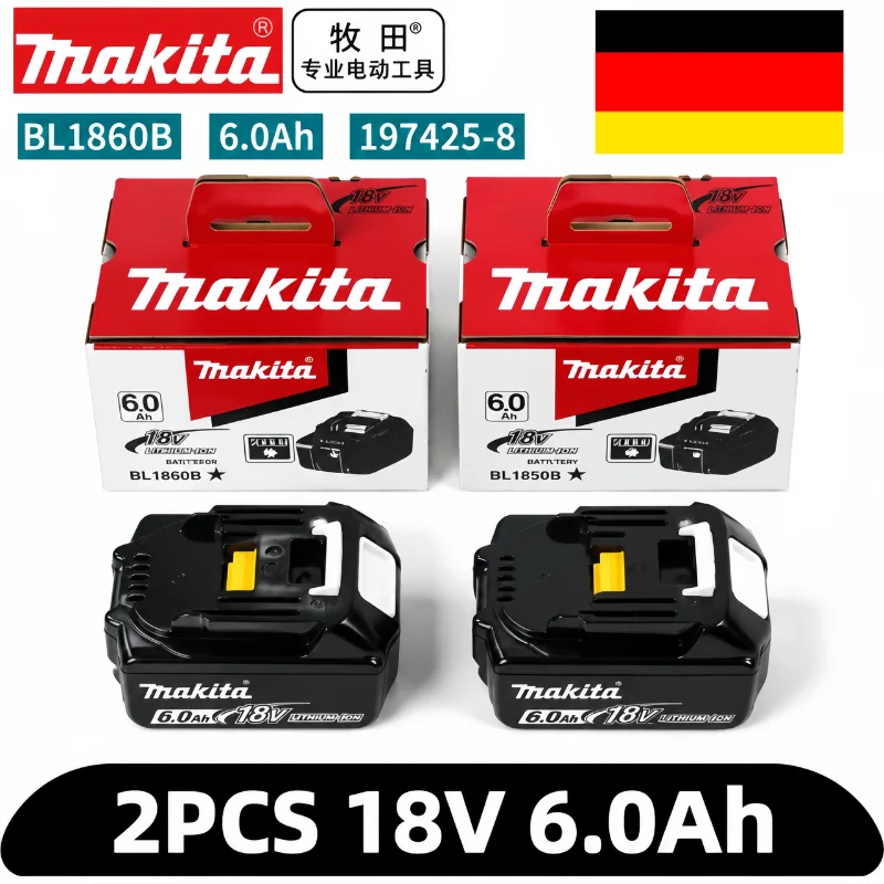 Batteria originale Makita 18V 6Ah, con indicatore di carica, batteria ricaricabile Makita, batteria per utensili elettrici BL1830 BL1840 BL1850