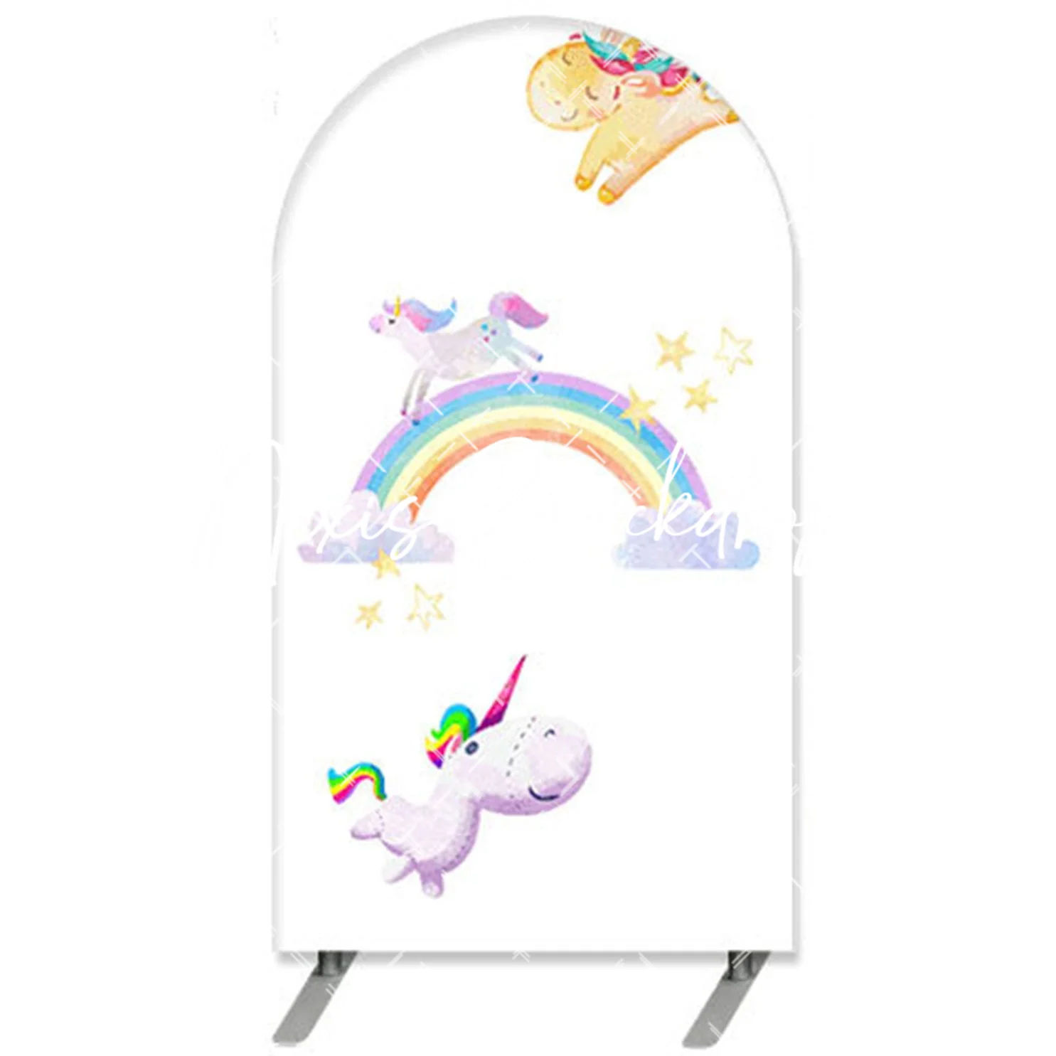 Arch Unicorn Birthday Backdrop Step And Repeat Rainbow Baby Shower Party Decorations Banner Sky Fairy Tale Background For Girls