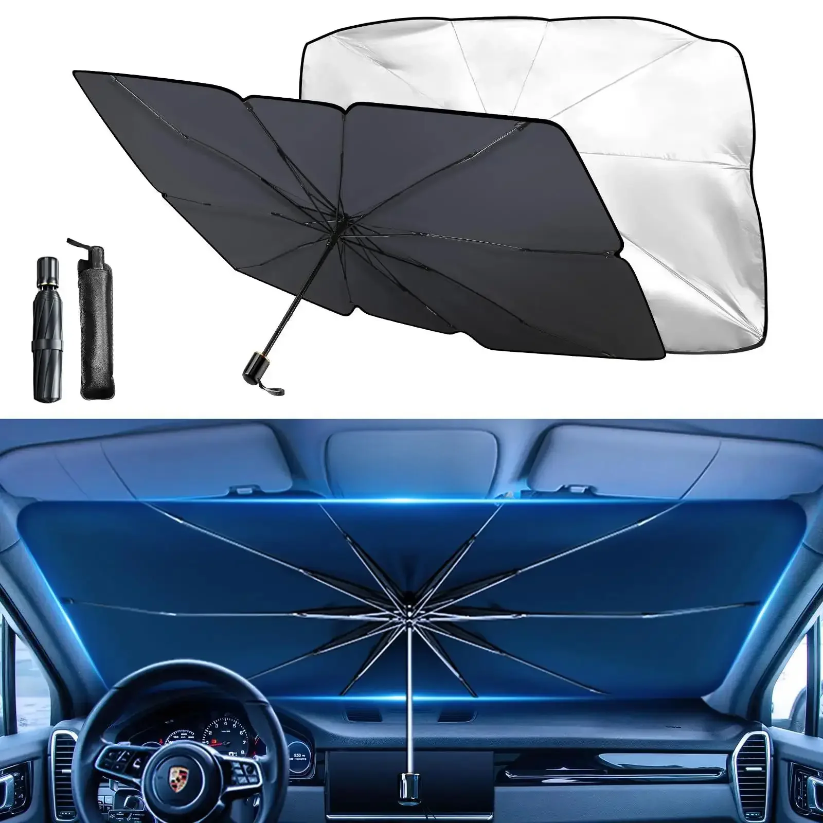 Car Sun Shade Protector Parasol Auto Front Window Sunshade Covers Car Sun Protector Interior Windshield Protection Accessories
