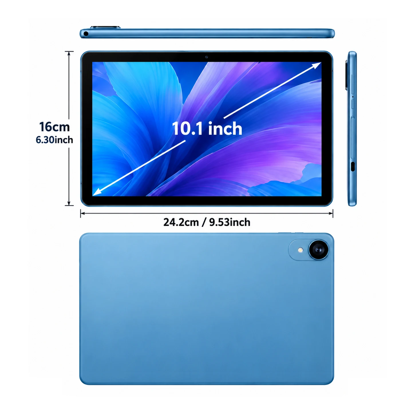 COLORROOM Android 15 10.1 Inch 2 in 1 Tablet with Keyboard Mouse, 24GB RAM 64GB ROM, IPS GMS, 1TB Expandable, Laptop Style Table