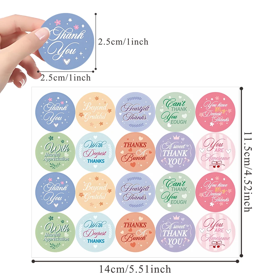 200 Pcs Thank You Stickers,1 Inch Round Thanks Decals for Packaging & Envelope Seals for Small Business,Envelopes, Boxes