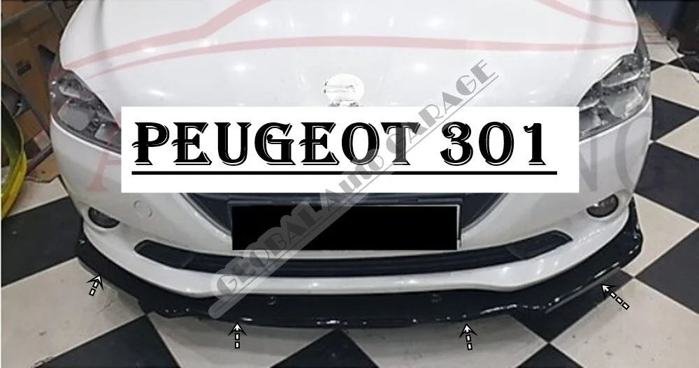 For Peugeot 301 Front Bumper Attachment Lip 2010-2020 Piano Glossy Black Splitter Diffuser Universal Spoiler Bumper Mud Flaps