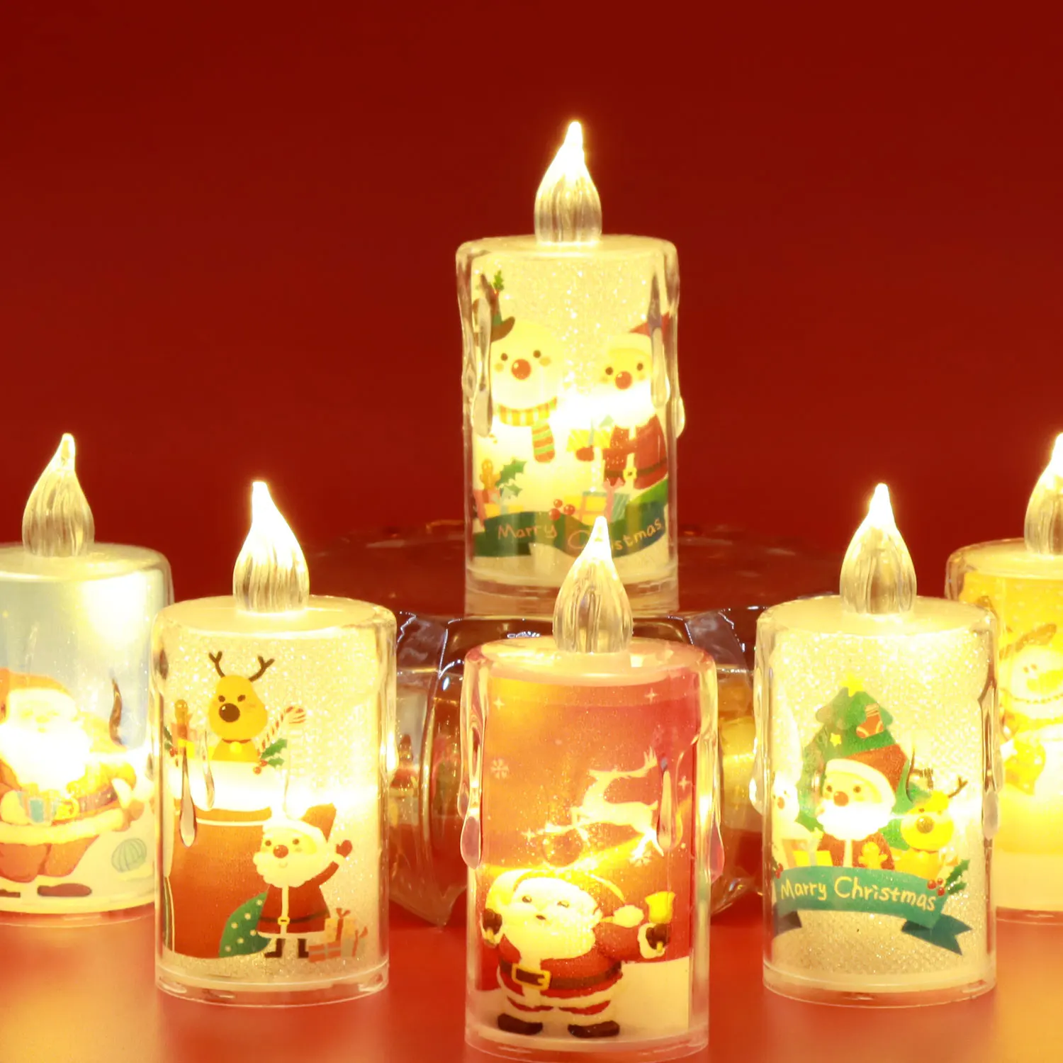 1PC Flameless Candles,  LED  Lights Candles Battery Operated,  Flameless Tealight Candles for Halloween Diwali Fall Christma