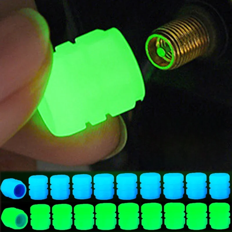 AliExpress 1-20Pcs Car Luminous Tire Valve Cap Motorcycle Bike Wheel Nozzle Night Glowing Fluorescent Decor Tyre Valve Stem Luminous Caps