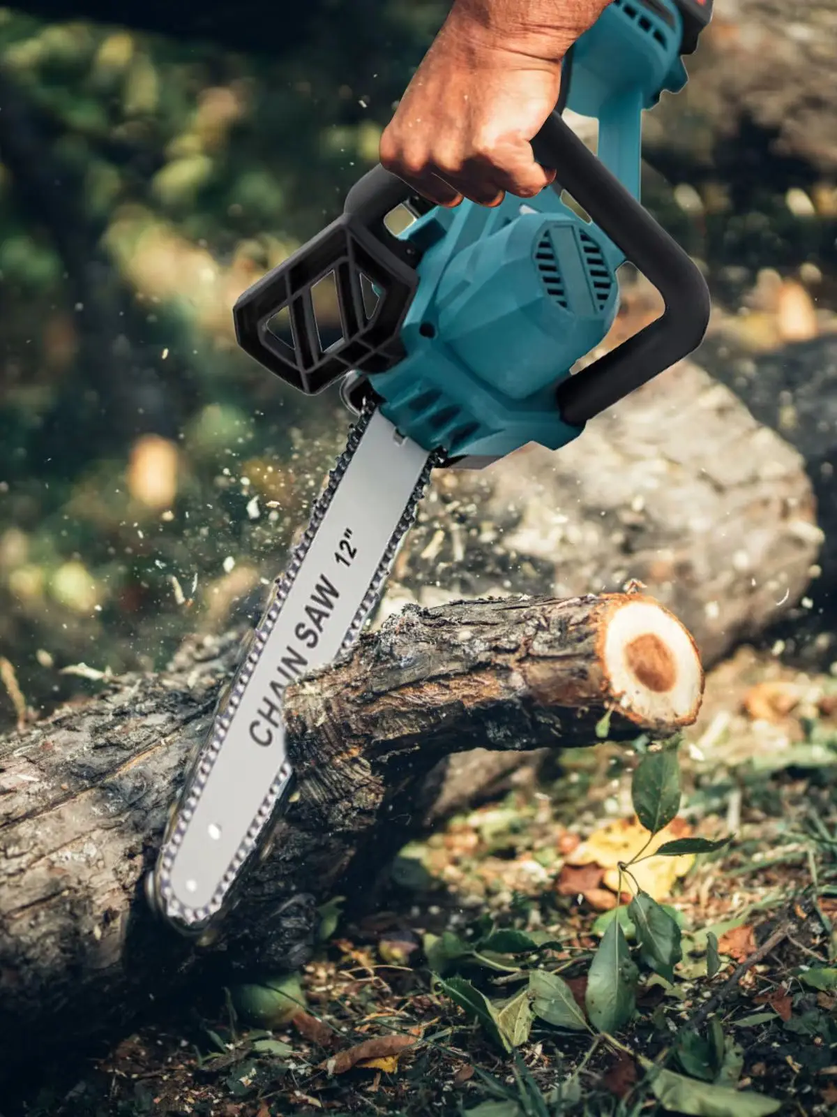 1500W Bürstenlose 12-Zoll-Elektrokettensäge Kabellos Holzbearbeitungs-Elektrowerkzeug Handgeführtes Gartenwerkzeug für Makita 21V Akku