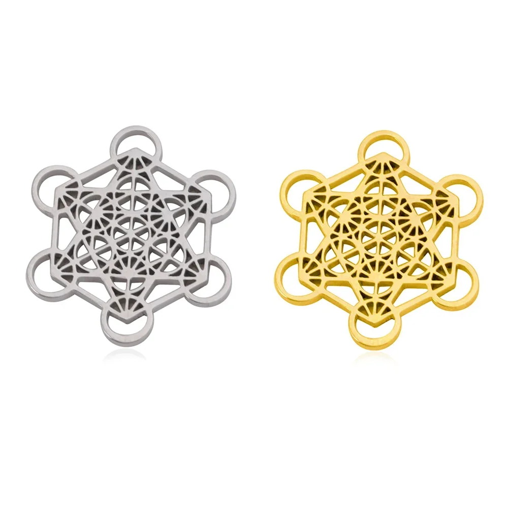 Stal nierdzewna Archangel Metatron Cube Charms do wyrobu biżuterii hurtownia Diy naszyjnik bransoletka geometryczne wisiorki akcesoria — zdjęcie 2