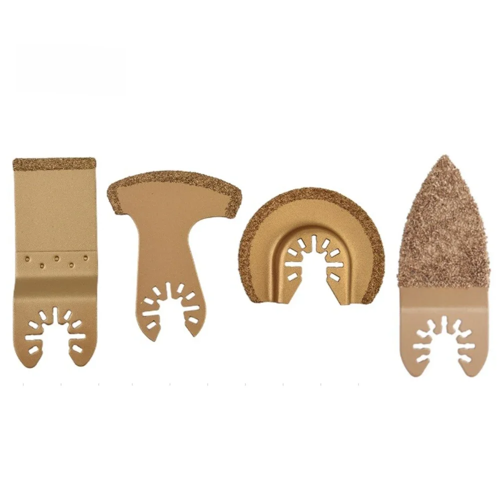 Lames de scie oscillantes en carbure, outil multifonction pour les remplisseurs de ponçage rugueux, coupe de carreaux de céramique, lame de scie multi-outils 3/4 pièces