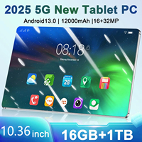 Tablet Android 10.36 Inch 5G 16GB RAM 1TB ROM 13.0 Brand Name Tablet 16MP 32MP 12000mAh 10Core WIFI Bluetooth Network Tablet