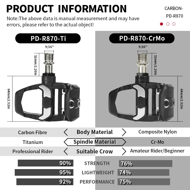 BUCKLOS Road Bike Pedals Self-locking Pedal Carbon Bicyle Clipless Pedal with Cleats Ultra-Light Nylon Professional Cycling Part