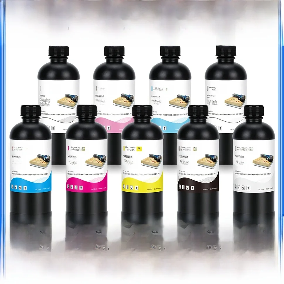 Winnerjet 500ML UV-inkt voor DX5 DX6 DX7 TX800 XP600 printkop voor Epson 1390 L800 L1800 R1800 printerinkt voor alle UV-printers - afbeelding 2