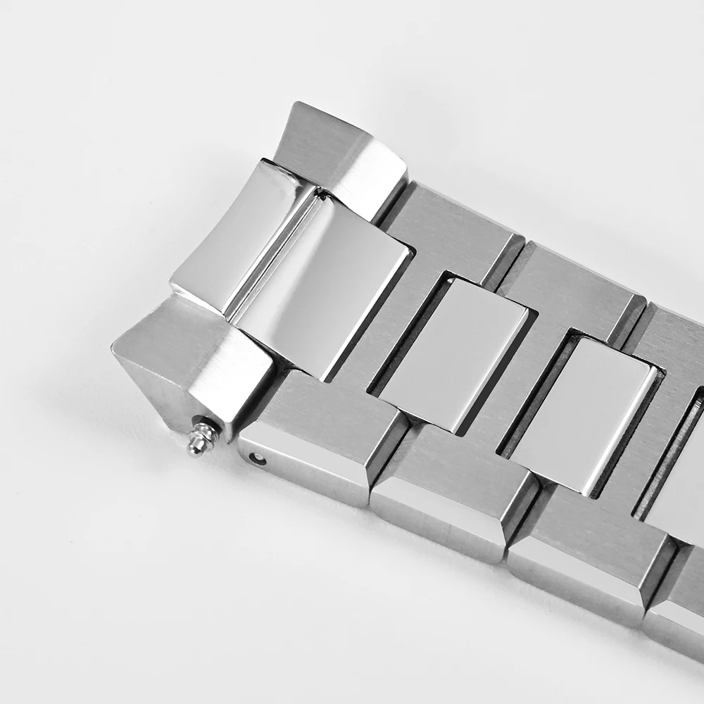 San Martin Watch Bracelet High Quality 316L Solid Stainless Steel Watch Parts 20mm Butterfly Clasp For SN026-G-C