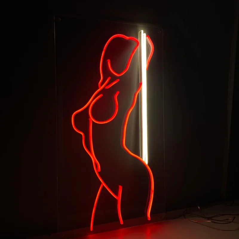 Sinal de néon personalizado sinal de néon sinal de néon personalizado mulher corpo sexy senhora voltar sinal de néon led sinal de luz de néon personalizado bar roma decoração