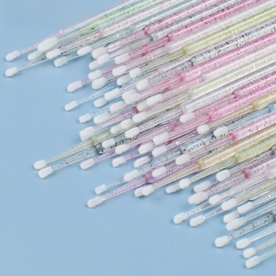 Escovas descartáveis Eyelash Swab 100pcs Micro escovas Eyelash Extension Tools Individual Eyelashes