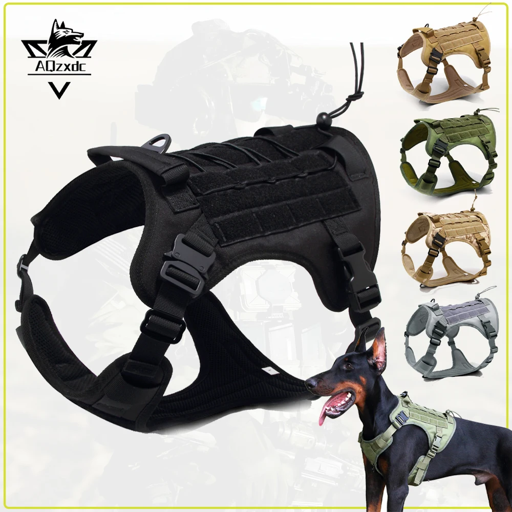 

Dog Tactical Chest Harness Large Medium-Sized Dogs Pet Traction Chest Harness Outdoor Double Traction Ring Dog Training Vest