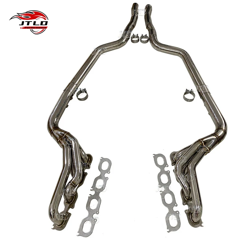 JTLD 304SS Performance Exhaust Polished long Tube Header Manifold for Mercedes-Benz C63 W204 AMG M156