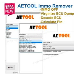 AETOOL IMMO REMOVER V1.3 AETOOL Immo Eeprom Off Software Virginize ECU Dump Decode ECU Calculate PIN Virgin/IMMO Remover