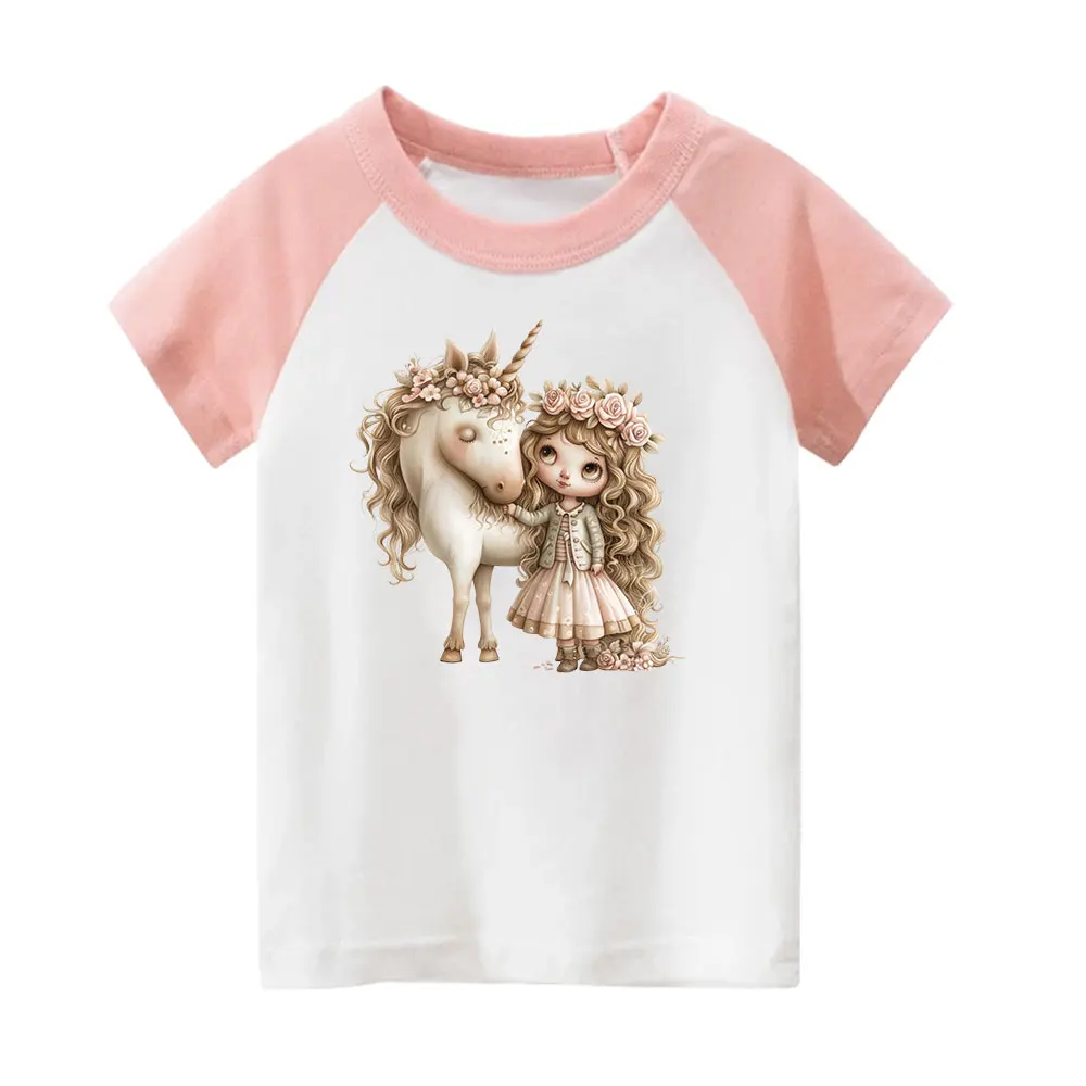 Unicorn Girl Iron On Patches DIY Heat Transfer Decals for Clothing Transfer Decal Painting T-Shirts Bags Kids Gift view 5