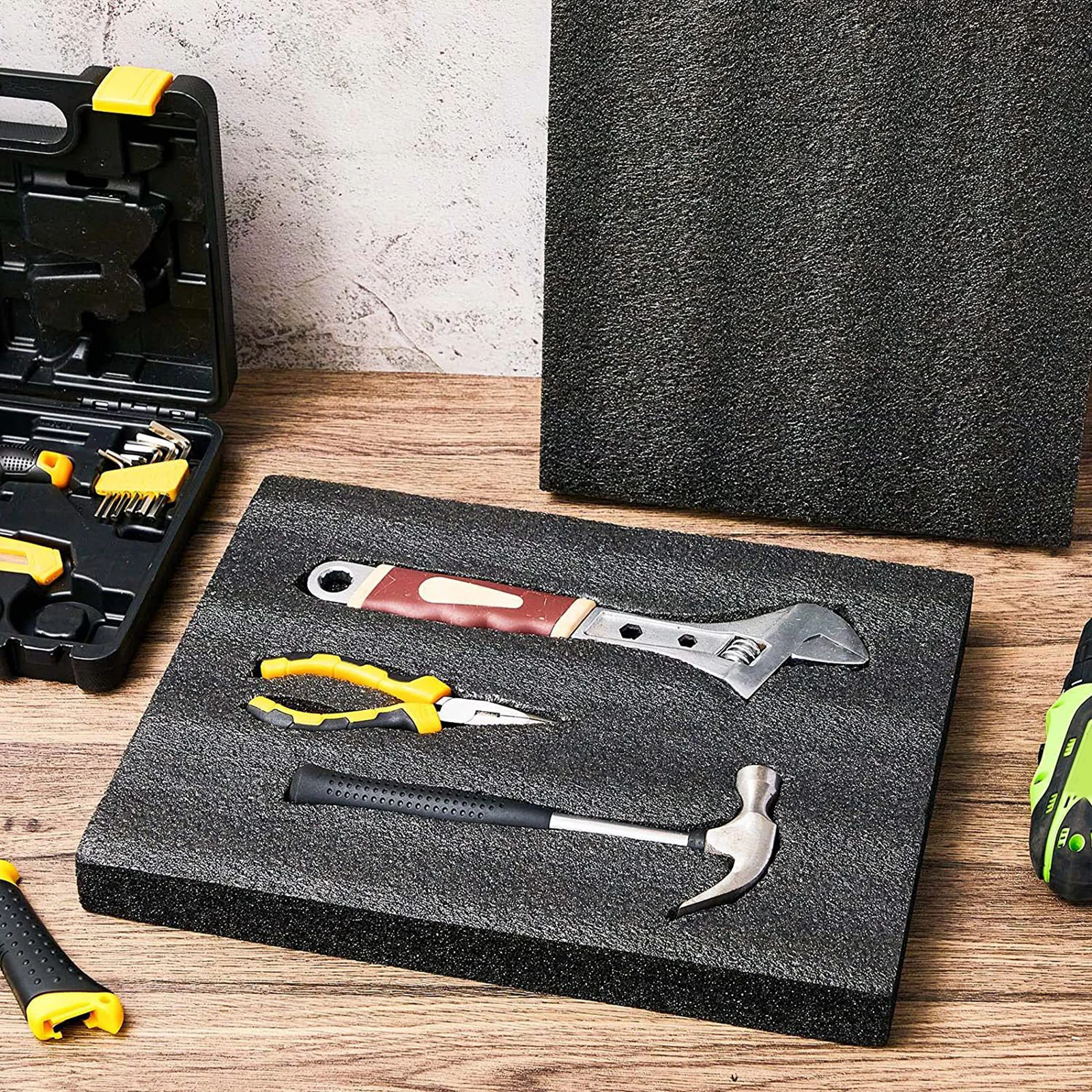 

Режущие пенопластовые вставки, упаковочные пенопластовые подушечки, пенопластовый вкладыш, защитная пенопластовая черная подушка для ящика для инструментов, поделки для хранения камеры