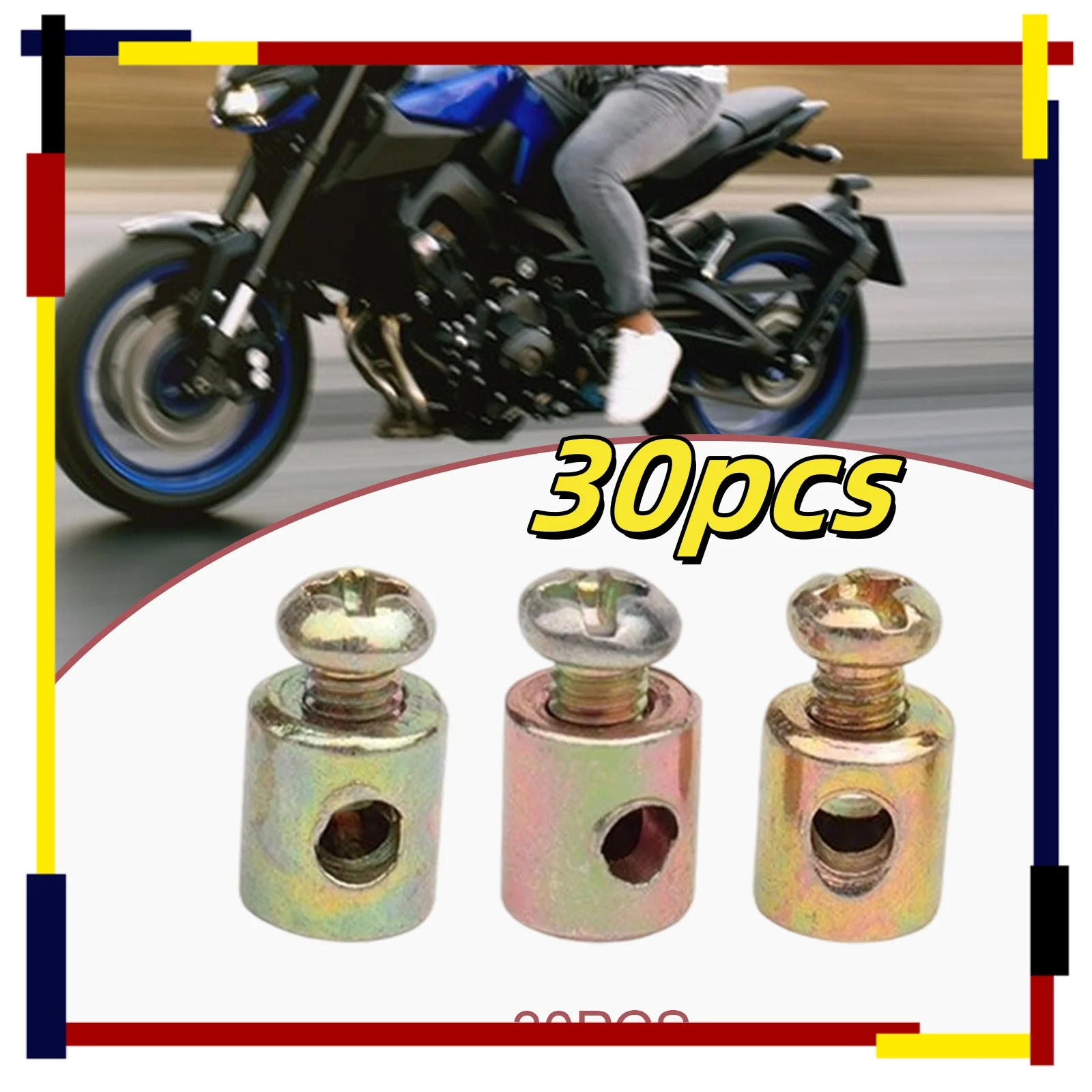 

30pcs Cable Nipples Metal Clutch Brake Throttle Cable Ends for Lawn Mower Brake Line Throttle Cable Ends Repair Parts