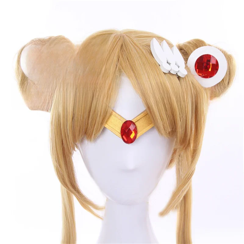 Księżyc Tsuking Usagi Mars Chibichibi księżyc jowisz EVA złoty nakrycia głowy pałąk Tiara Cosplay akcesoria cos Hairwear — zdjęcie 2