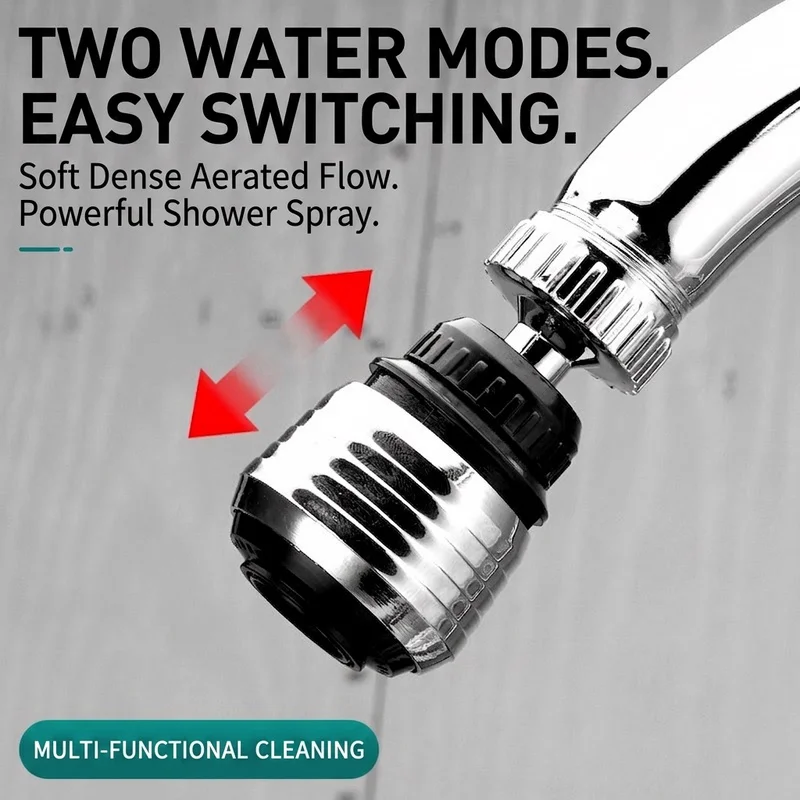 

360 ° Вращающийся удлинитель-аэратор для кухонного смесителя, 2 режима, защита от брызг, водосберегающий фильтр, насадка-распылитель для раковины