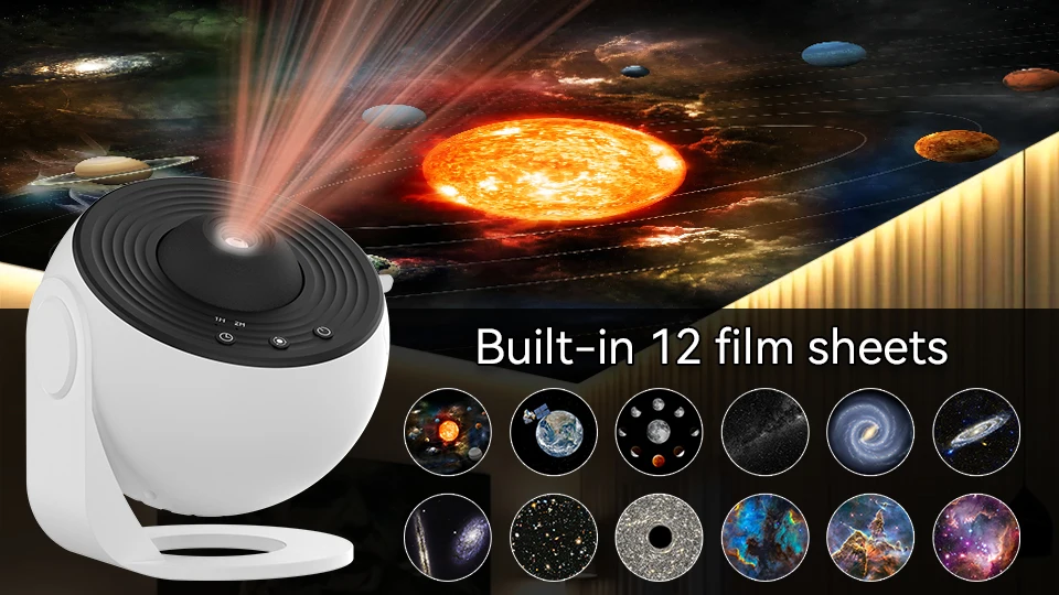 Nachtlicht Galaxie-Projektor Sternenhimmel-Projektor 360° ° Rotierende Planetariumslampe für Kinderzimmer Valentinstagsgeschenk Hochzeitsdeko – Detail 2