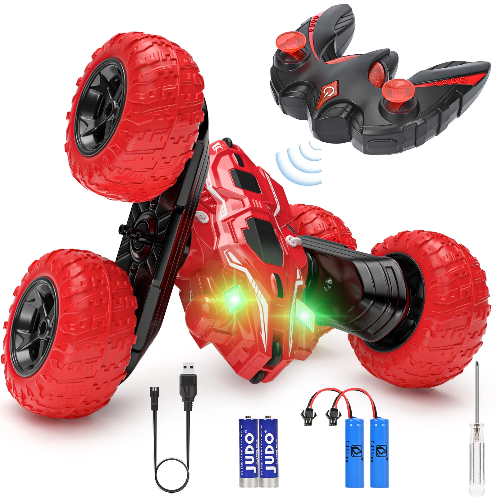 Remote Control Cars Toy for 6-12 Years Old Kids 4WD RC Stunt Car 360°Rotation Suitable for Mountain Beaches Gift for 6+ Years