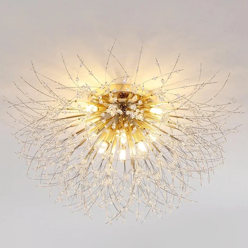 Paardebloem Kristallen Kroonluchter Scandinavische Moderne Woonkamer Eetkamer Slaapkamer Plafondlamp Kamerlicht Vuurbal Decoratief Licht - afbeelding 2