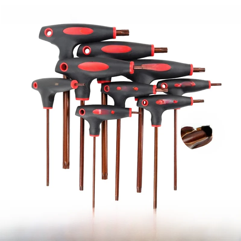 Clé hexagonale en forme de T, tournevis Torx S2 T10 T15 T20 T25 T30 T40 T45 T50, 1 pièce