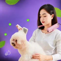 Professional Pet Hair Dryer - Neck Hanging Hair Dryer For Neck Pet Drying Efficient Hair Dryer High-Power Compressor Mini Silent