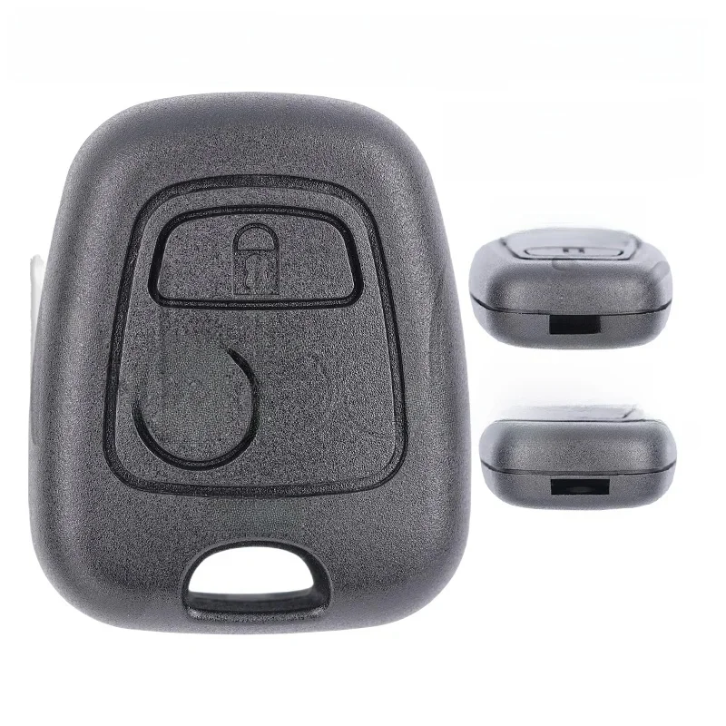 Housse de protection pour clé télécommande de voiture, pour Peugeot 206 207 307 408 607 citroën Xsara Picasso C1 C2 C3 C4, 2 boutons de remplacement, coque de boîtier Fob