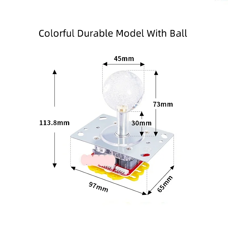 Durable Model Double Plug Colorful Lights Arcade Game Joystick Ball Amusement Machine Joy Stick