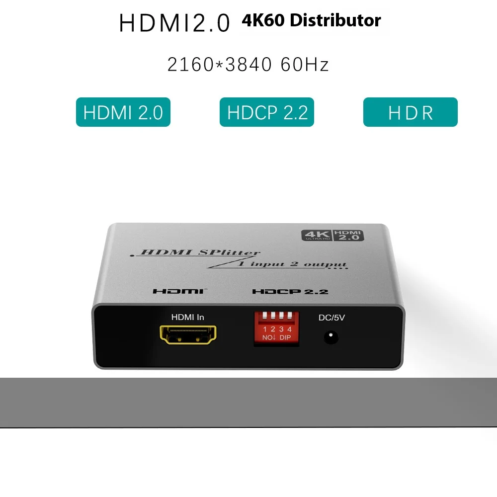 

1x2 HDMI Splitter 4K60Hz EDID Bidirectional 4K@60Hz HDCP2.0 HDR for TV PC Laptop Xbox PS5
