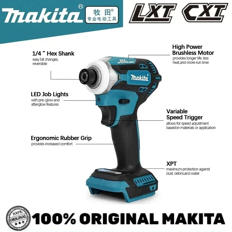 MAKITA DTD171 Ударная перезаряжаемая бесщеточная литиевая отвертка высокой мощности 18 В с высоким крутящим моментом, электрическая, для батареи Makita 18 В