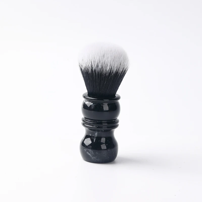 

Yaqi 24MM Black and White Tip Synthetic Hair Marble Color Resin Handle Barber mens Shaving Brush