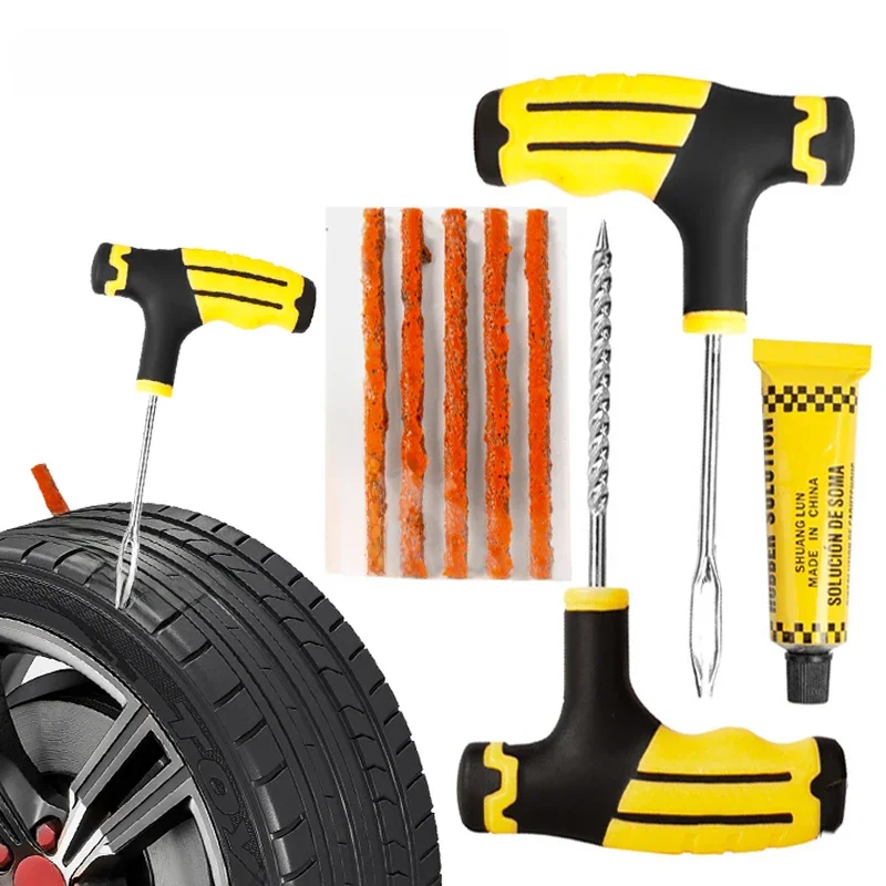 AliExpress 8PCS Car Motorcycle Bike Tire Repair Tools Kit Tyre Puncture Repairing Tool with Repair Rubber